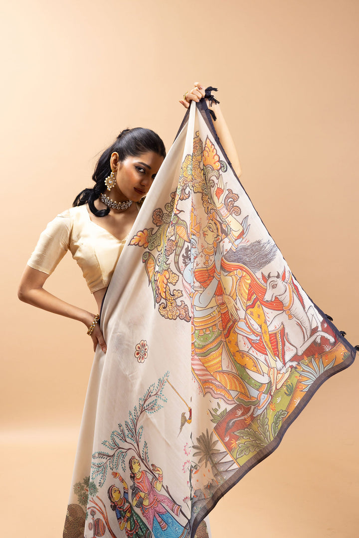 Vrindavan Vaas Chanderi Saree